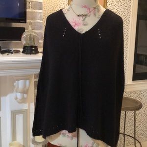 Max Studio black knit cape